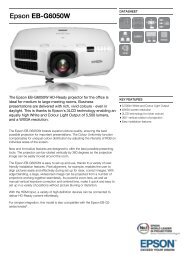 Epson EB-G6050W pdf brochure - Projectors from ProjectorPoint