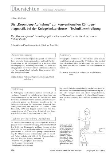 Rosenberg-Aufnahme - Deutsche Zeitschrift fÃƒÂ¼r Sportmedizin