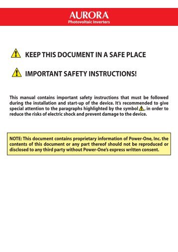 Keep this document in a safe place impoRtant safetY ... - Energreen.be