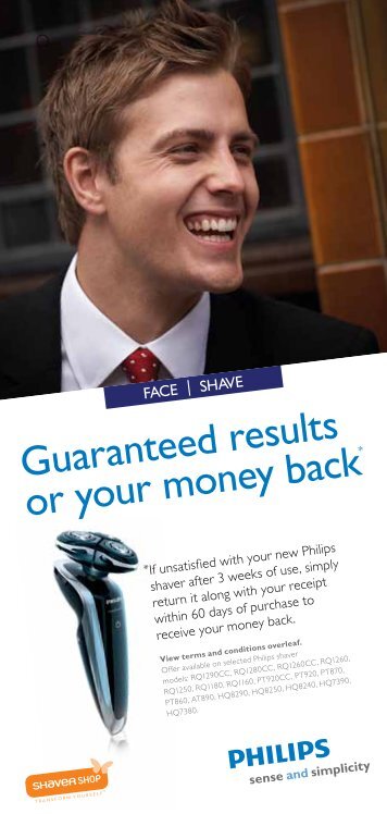 Guaranteed results or your money back - Philips Promotions