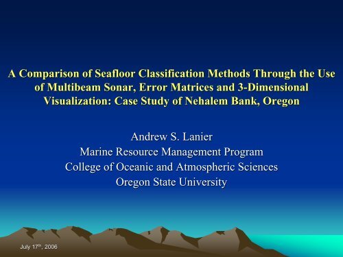 A Comparison of Seafloor Classification Methods Through the Use ...