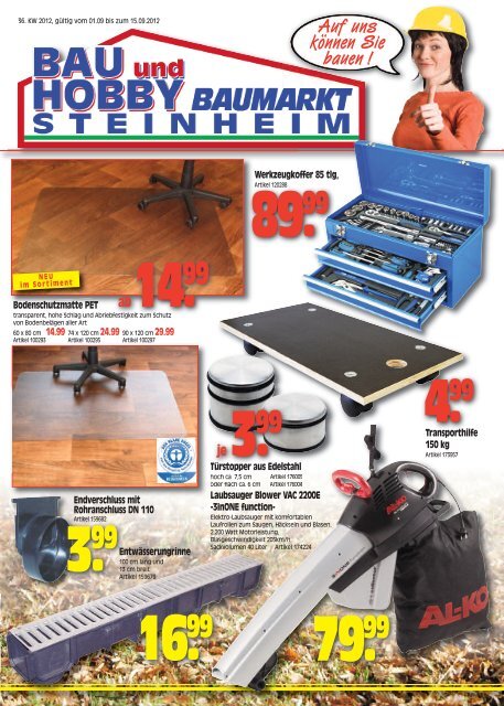 Auf uns können Sie bauen ! Bau und Hobby Baumarkt Steinheim