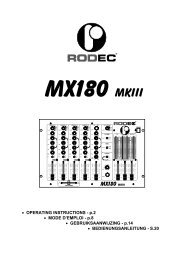 Rodec MX 180 Original Bedienungsanleitung - Multimedia-Fabrik