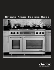 Epicure Range Cooking Guide - Dacor