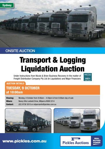 Download the 2 page flyer - Pickles Auctions