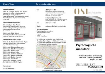 Flyer. - osi - UniversitÃ¤t Mannheim