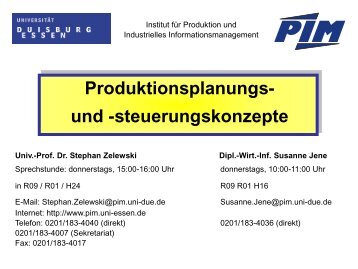 PPS - Institut fÃ¼r Produktion und Industrielles Informationsmanagement