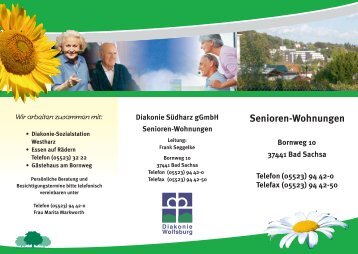 Faltblatt Seniorenwohnungen am Bornweg - Diakonie Wolfsburg
