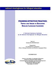 framing effective practice - NCELA - George Washington University
