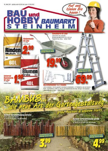 219.- 500 Liter 300 Liter - Bau und Hobby Baumarkt Steinheim