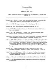 References Cited in Patterson et al. 2007, Digital ... - NatureServe