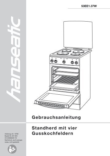 Gebrauchsanleitung Standherd mit vier Gusskochfeldern - Quelle