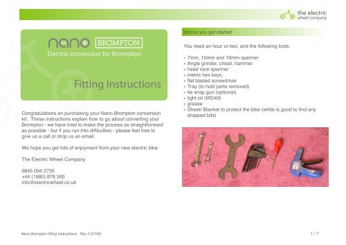 Nano brompton fitting instructions - Jobike