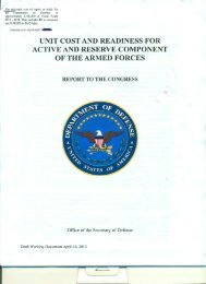 Unit Cost and Readiness for Active and Reserve Component of the ...