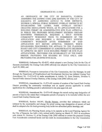 13-ZTA-02 Laurel Park Overlay District - City of Sarasota