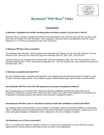 Bluebeam PDF Revu FAQs - Ad-Tech Inc