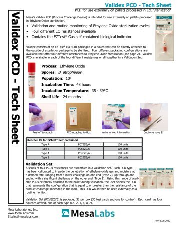 Validex PCD Tech Sheet - Mesa Labs