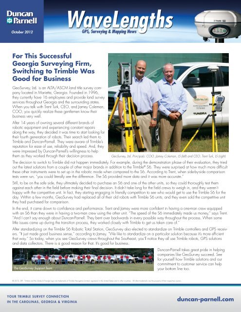 For This Successful Georgia Surveying Firm ... - Duncan Parnell