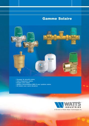 Gamme Solaire - Watts Industries