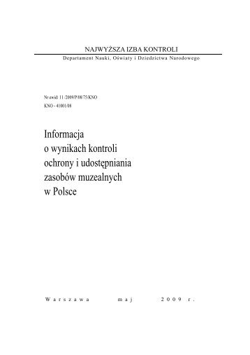 Ochrona i udostÄpnianie zasobÃ³w muzealnych w Polsce