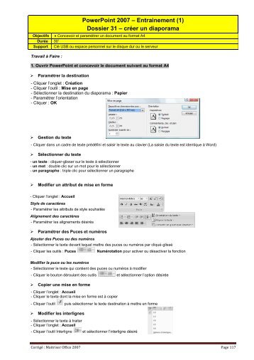 CorrigÃ© MaÃ®triser Office 2007 4 Powerpoint - cterrier