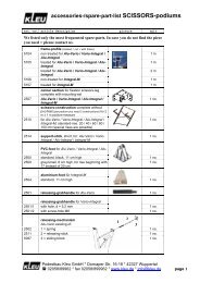 accessories-/spare-part-list SCISSORS-podiums - Kleu