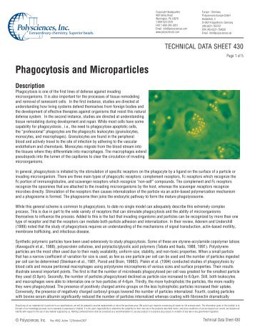 Phagocytosis and Microparticles - Polysciences, Inc.