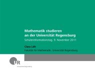Mathematik studieren an der Universität Regensburg