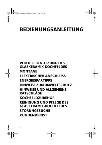 BEDIENUNGSANLEITUNG - Bauknecht