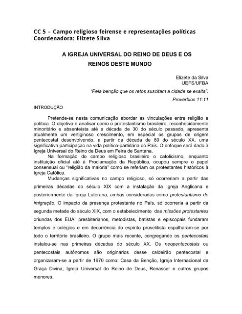 O crescimento pentecostal e os desafios para o campo popular