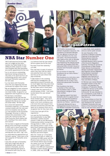 Official Magazine of Fremantle Football Club fremantlefc.com.au