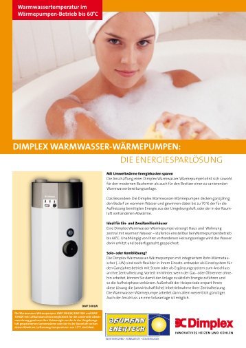 Dimplex WarmWasser-Wärmepumpen: die ... - Baumann Enertech