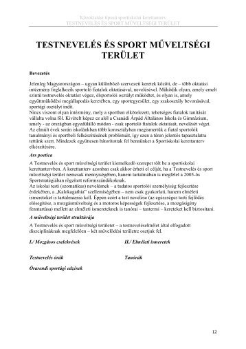 testnevelés és sport műveltségi terület - Nemzeti Sport Intézet