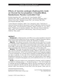 Effects of Garcinia cambogia (Hydroxycitric Acid) on Visceral Fat ...
