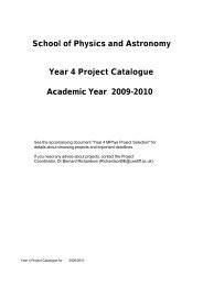 Year 4 Project Catalogue - Cardiff School of Physics and Astronomy ...