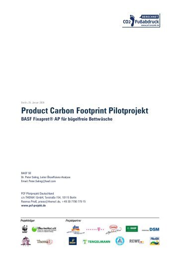 Product Carbon Footprint Pilotprojekt BASF Fixapret® AP für ...