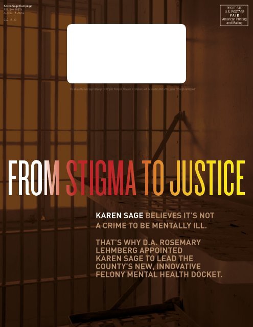 karen sage believes it's not a crime to be mentally ill. that's why da ...