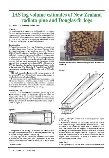 JAS log volume estimates of New Zealand radiata pine and Douglas ...