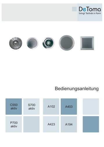 Bedienungsanleitung Aktiv Komponenten - DeToma