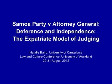 Samoa Party v Attorney General: Deference and ... - PacLII