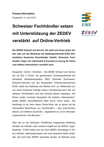 Schweizer Fachhändler setzen mit Unterstützung der ZEDEV ...