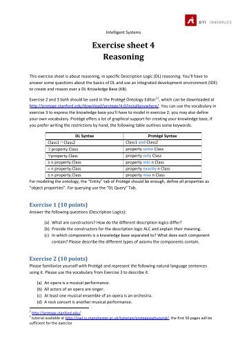 Exercise sheet 4 Reasoning - STI Innsbruck