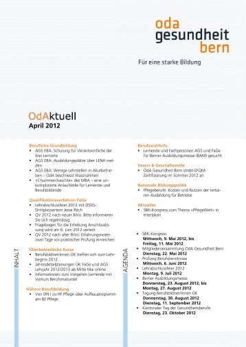 April 2012 - OdA Gesundheit Bern