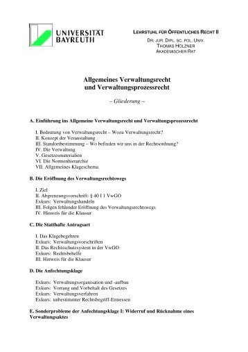 Allgemeines Verwaltungsrecht und Verwaltungsprozessrecht