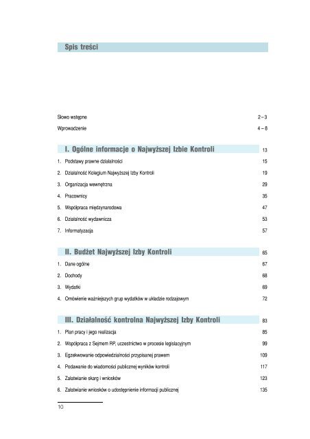 Sprawozdanie z dziaÅalnoÅci NIK w 2003 roku (plik PDF)