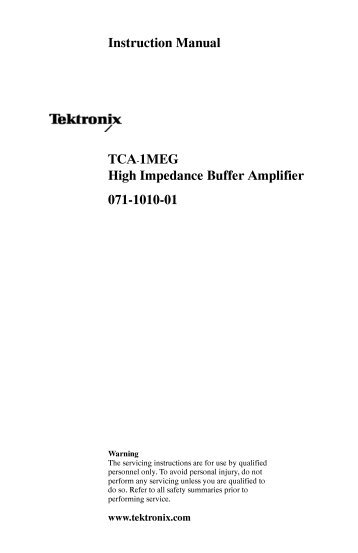 TCA-1MEG High Impedance Buffer Amplifier ... - TRS-RenTelco