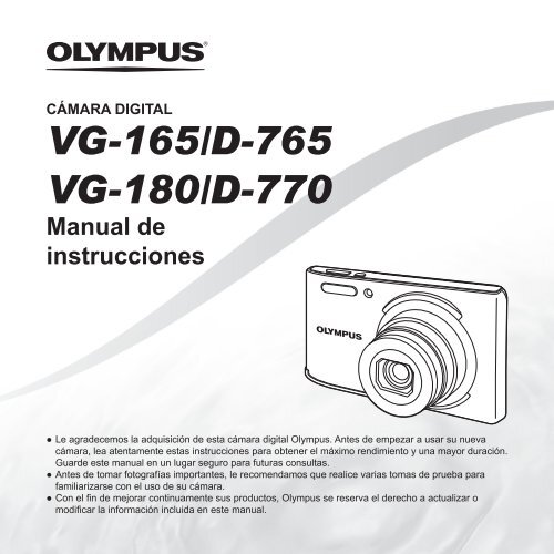Manual de instrucciones VG-165/D-765 VG-180/D-770 - Olympus