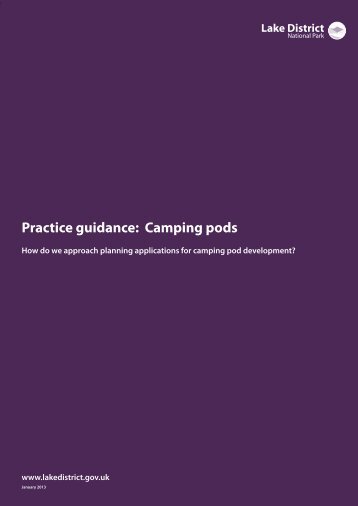 Practice guidance: Camping pods - Lake District National Park