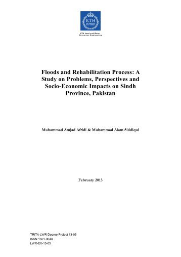 Floods and Rehabilitation Process - Mark- och vattenteknik