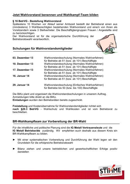 1. Rundschreiben zur BR Wahl 2014 - IG Metall Ludwigsburg